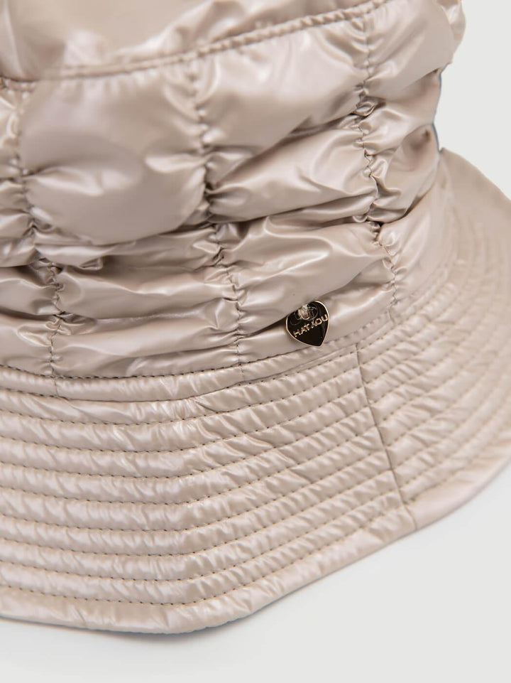 CAPPELLO BUCKET DA PIOGGIA BEIGE PERLATO CP4284 BEIGE ANDREA MORANDO 