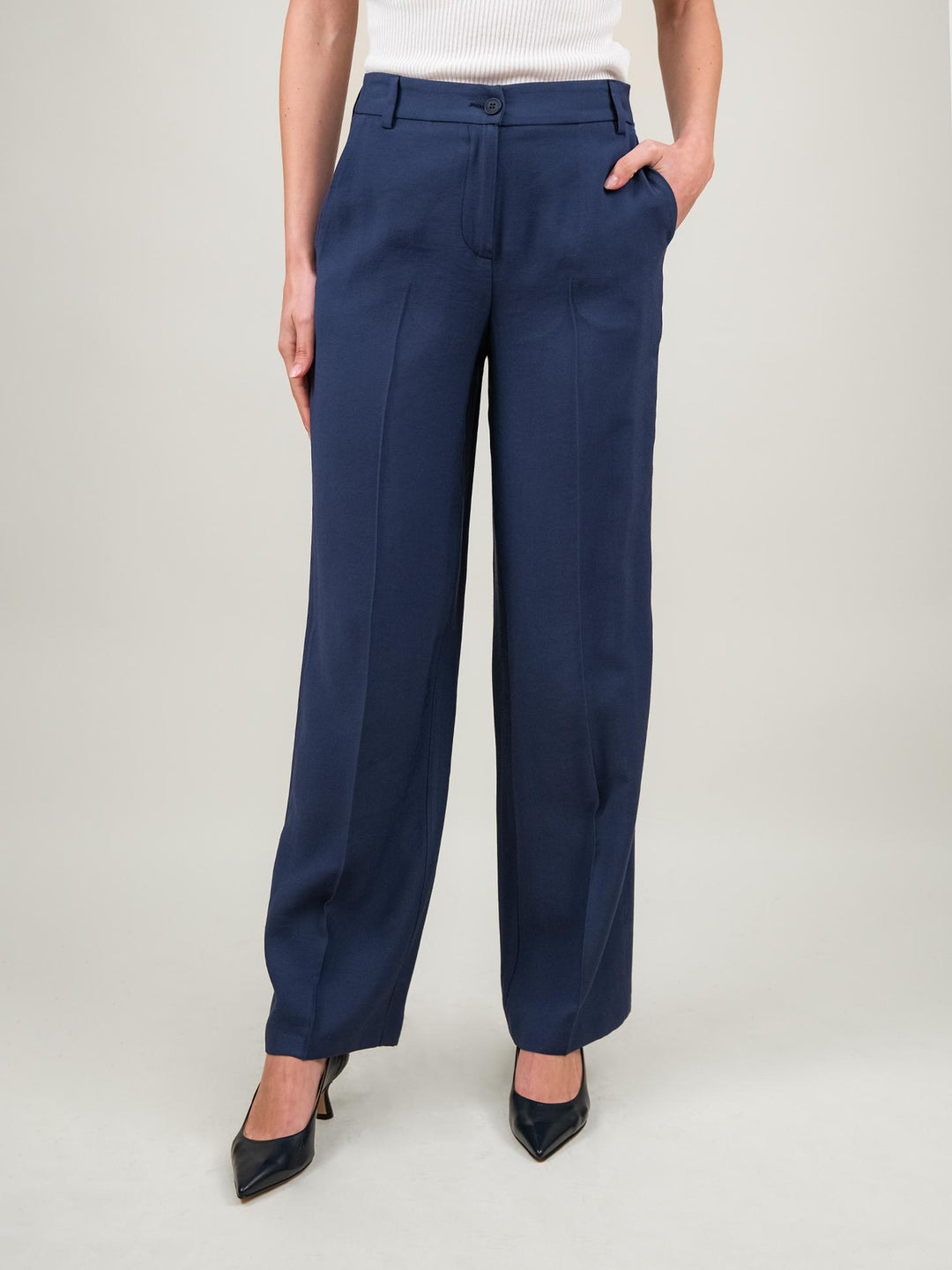 PANTALONE A PALAZZO BLU 8047512MAR BLU ANDREA MORANDO 