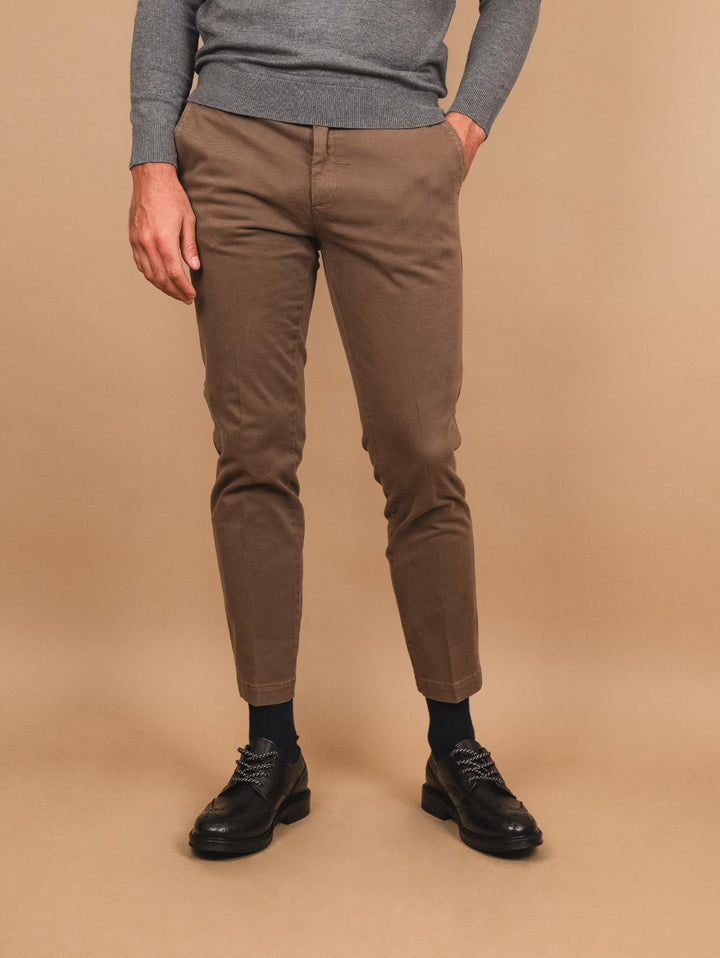 PANTALONE TASCA A FILO IN COTONE LISCIO tortora OF1CT00P004 613 ANDREA MORANDO 