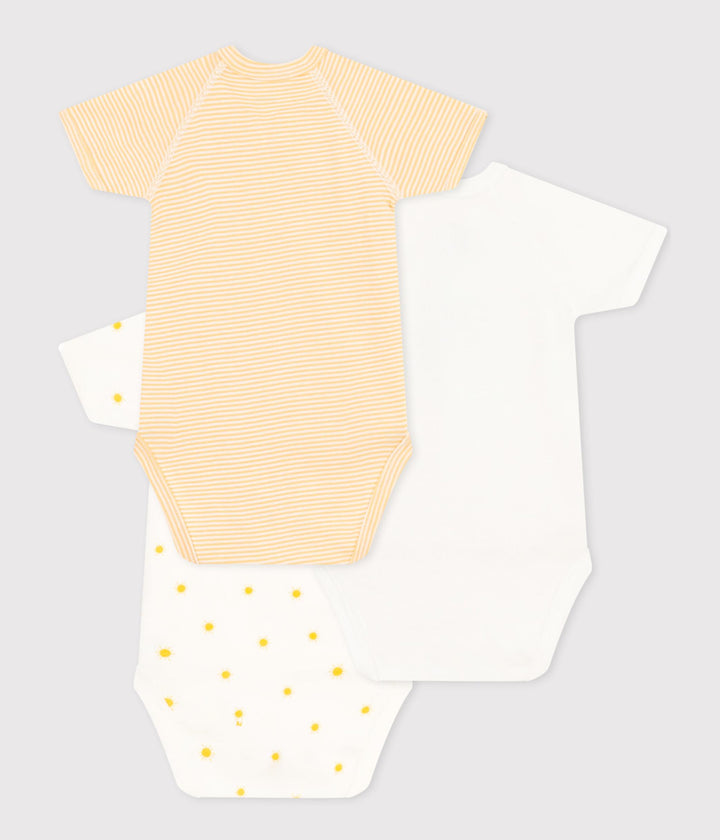 CONFEZIONE DA 3 BODY INCROCIATI IN COTONE BEBÈ A09UQ 98 PETIT BATEAU 