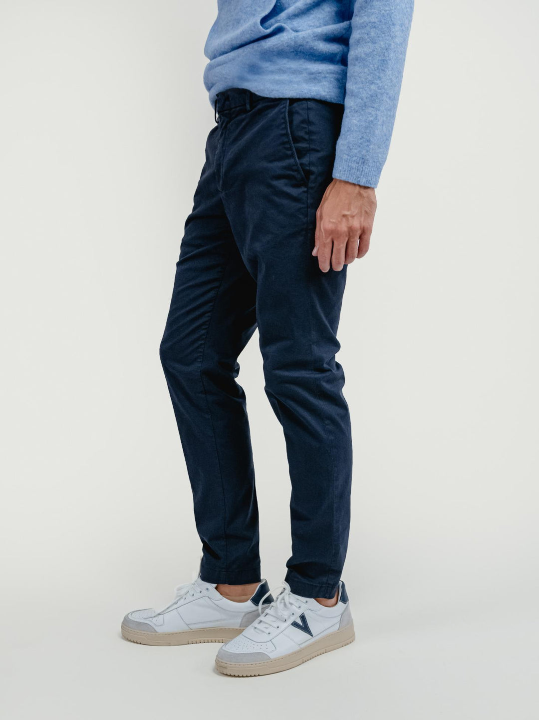 PANTALONE IN COTONE BLU NOTTE T500BRO 882 NOLAB 