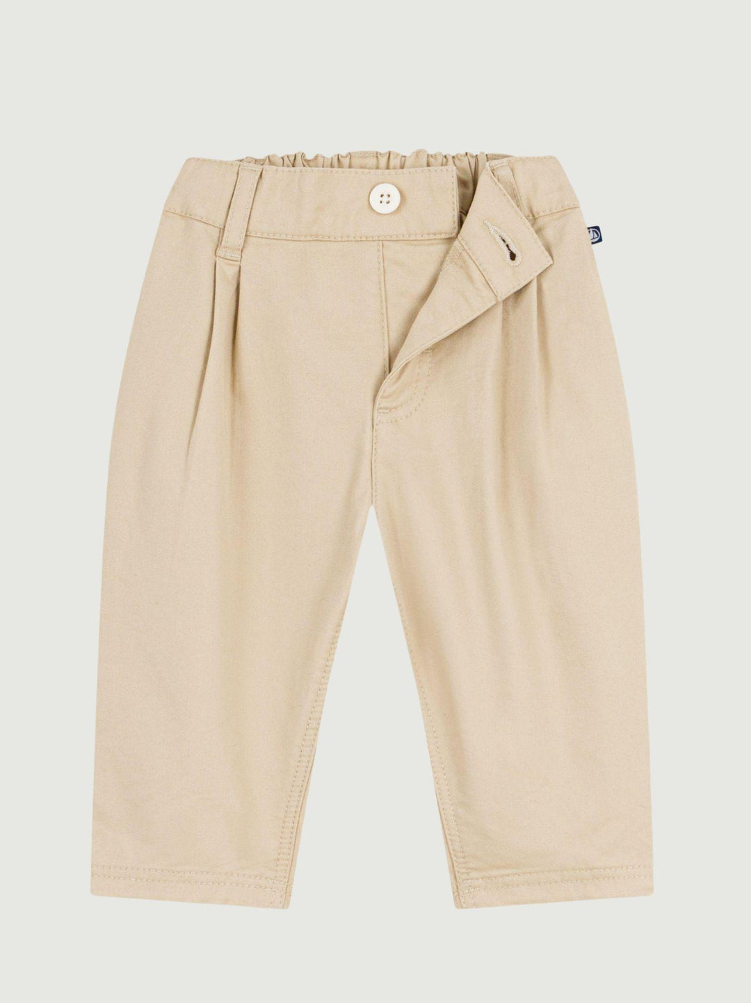 Pantaloni in serge beige neonato A0FQ6 02 PETIT BATEAU 