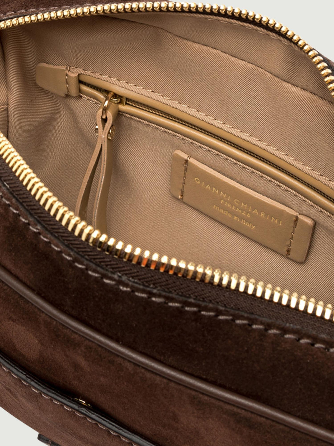 Borsa a tracolla Nina in camoscio color cioccolato 11260 CM-PL 2196 GIANNI CHIARINI 