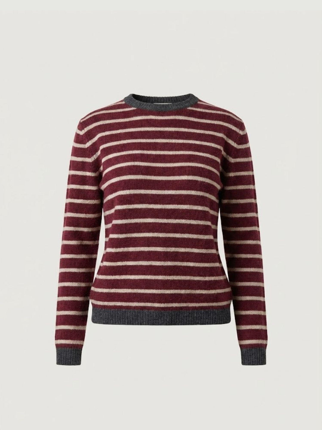 MAGLIA VINO A RIGHE BEIGE 10848 VINO ANDREA MORANDO 