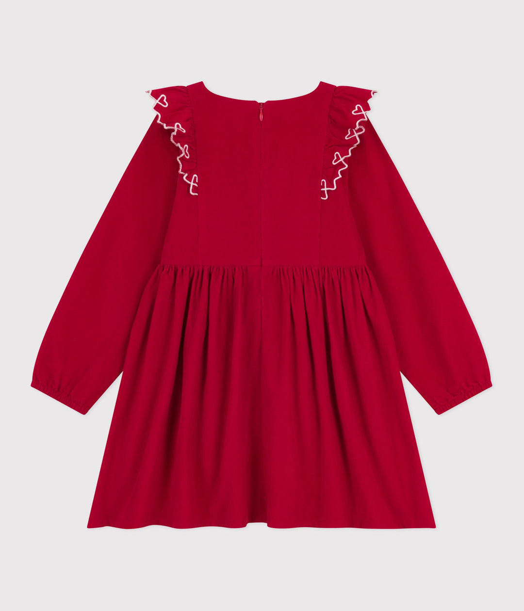 Abito a maniche lunghe in velluto tinta unita A0E1U 01 PETIT BATEAU 