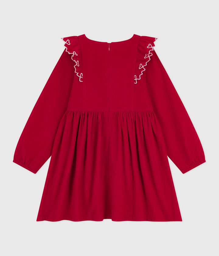 Abito a maniche lunghe in velluto tinta unita A0E1U 01 PETIT BATEAU 