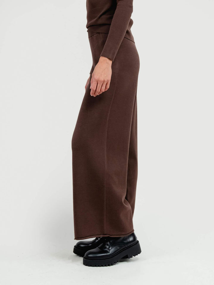 PANTALONE A PALAZZO IN MAGLIA MORO 7115 MORO ANDREA MORANDO 