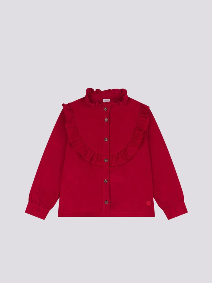 BLUSA IN VELLUTO FINE BAMBINA A0824 01 PETIT BATEAU 