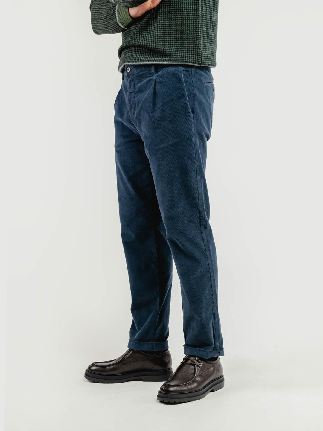 PANTALONE IN VELLUTO COSTE BLU BU26W16PAPA 222 ANDREA MORANDO 