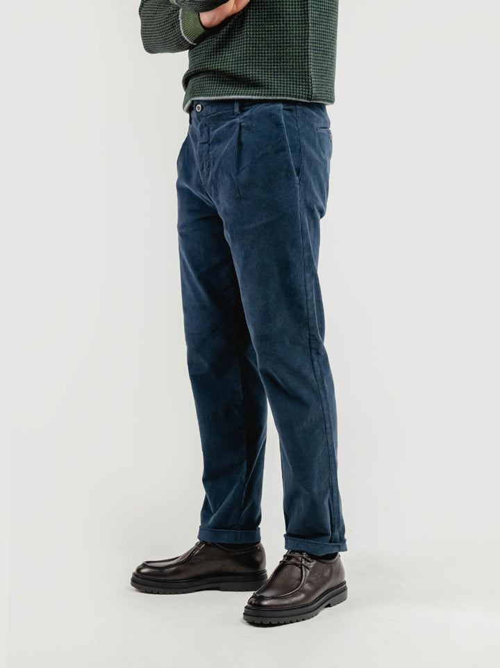 PANTALONE IN VELLUTO COSTE BLU BU26W16PAPA 222 ANDREA MORANDO 