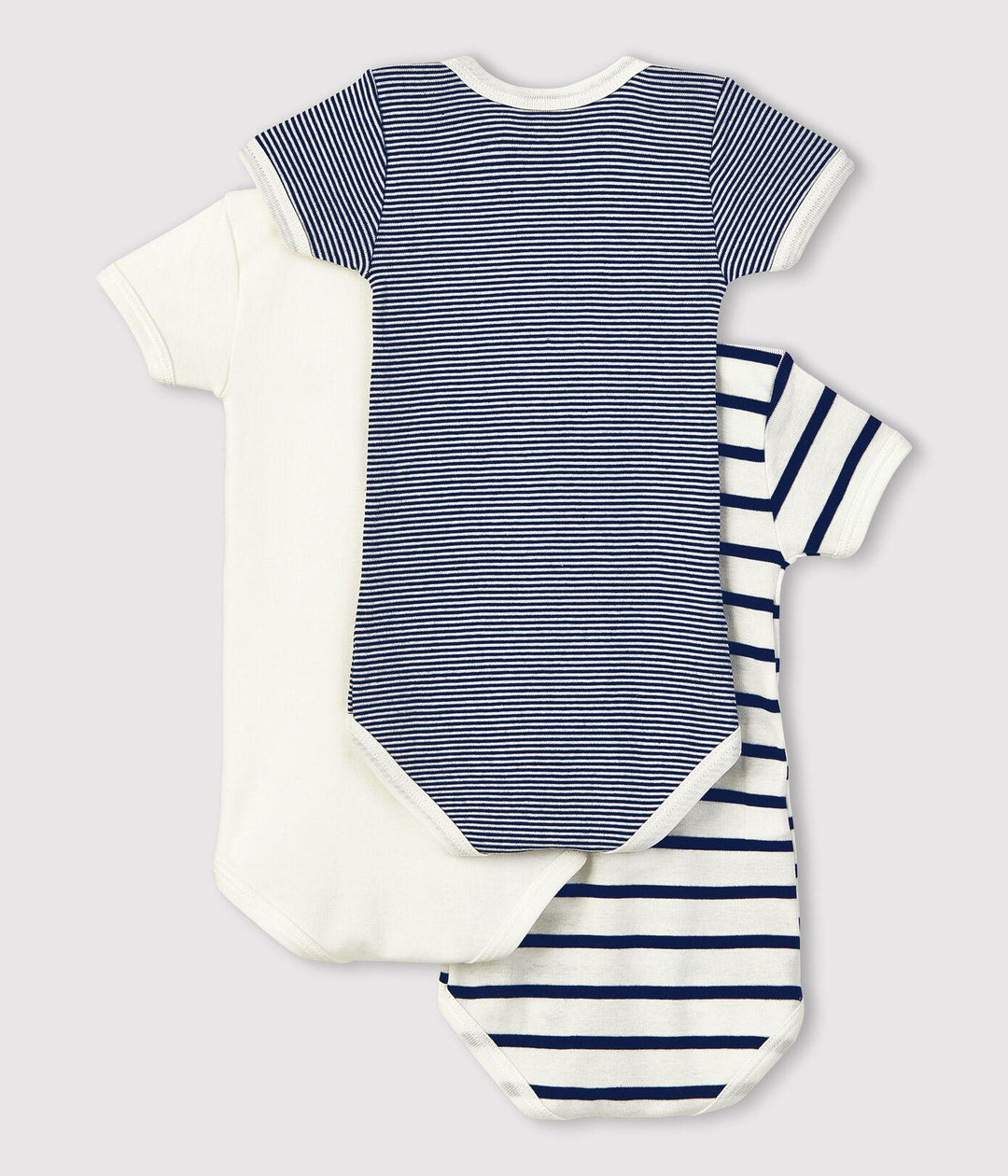 CONFEZIONE DA 3 BODY MANICA CORTA BEBÈ A01TC 00 PETIT BATEAU 
