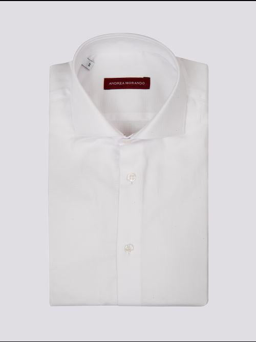 CAMICIA BIANCA IN COTONE REGULAR FIT 5B397 01 ANDREA MORANDO 