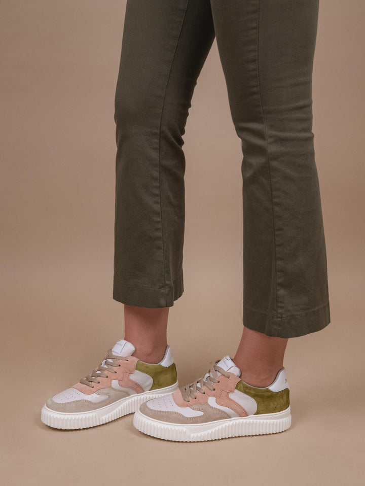 Sneaker LAURA rosa e verde 2017528 051E22 VOILE BLANCHE 