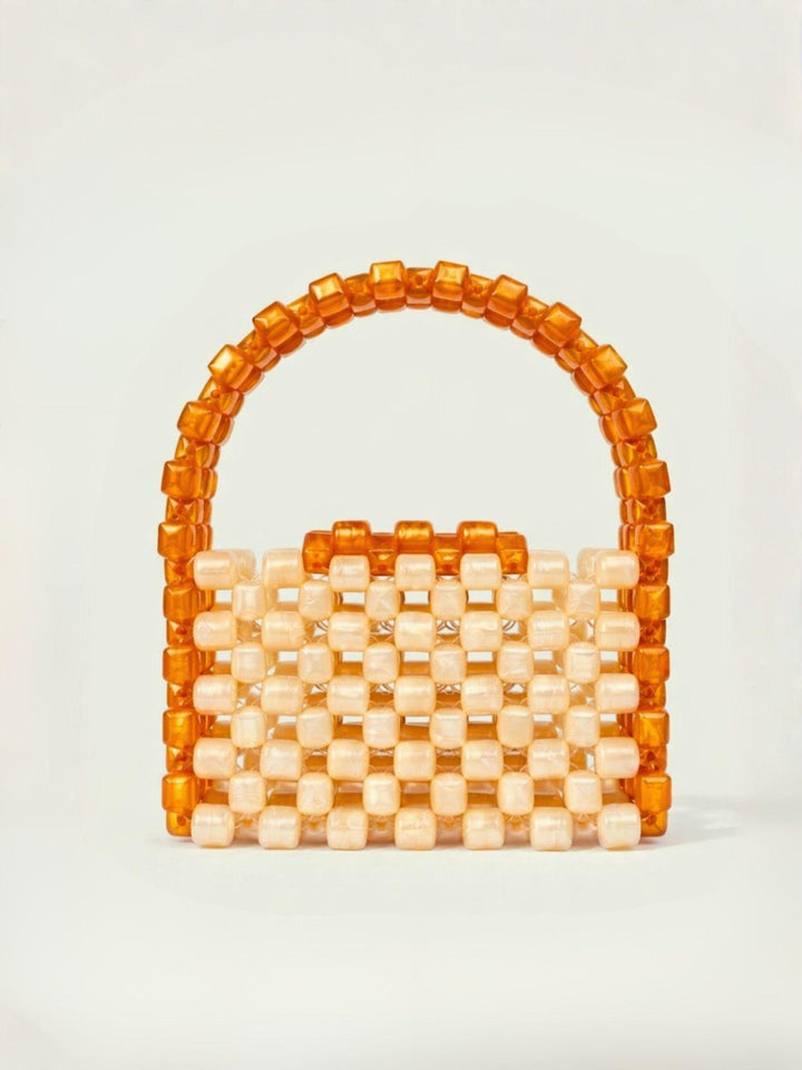 Borsa a mano Brick in resina arancione e rosa BRICK ARANCIONE PERLA BIMOR 