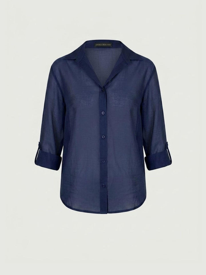 Camicia semitrasparente navy M796/071 1 ANDREA MORANDO 