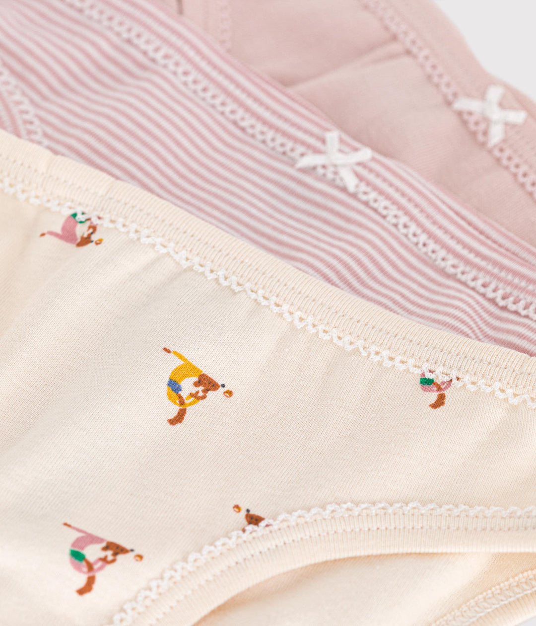 CONFEZIONE DA 3 SLIP ROSA BAMBINO IN COTONE A0A41 00 PETIT BATEAU 