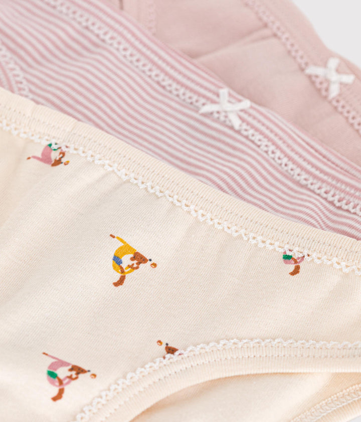 CONFEZIONE DA 3 SLIP ROSA BAMBINO IN COTONE A0A41 00 PETIT BATEAU 