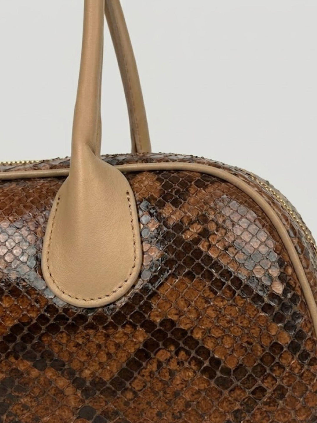Borsa a spalla Doxie in pelle di pitone marrone DOXIE PITONE MARRONE BIMOR 