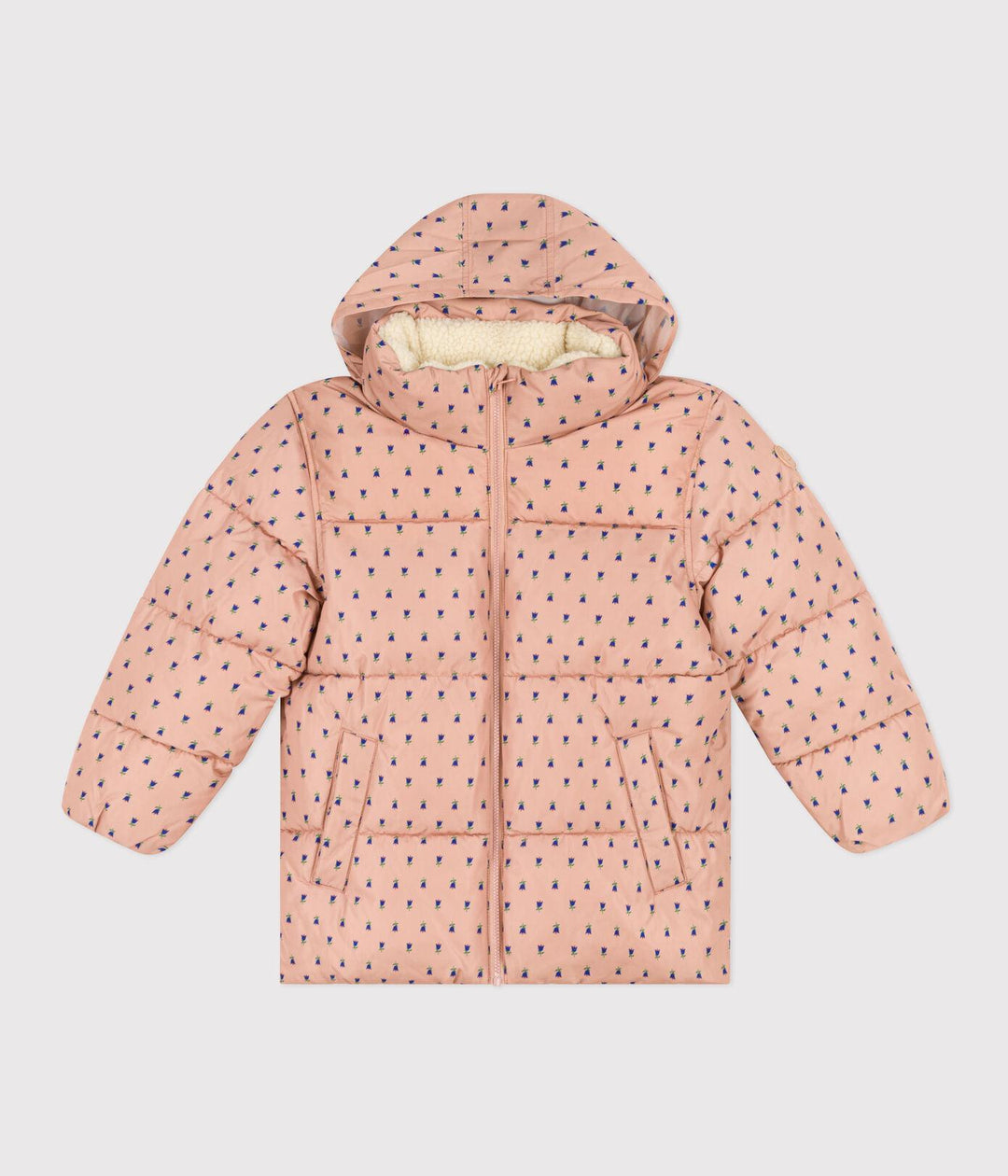 PIUMINO CON CAPPUCCIO ESTRAIBILE BAMBINA A08A9 01 PETIT BATEAU 