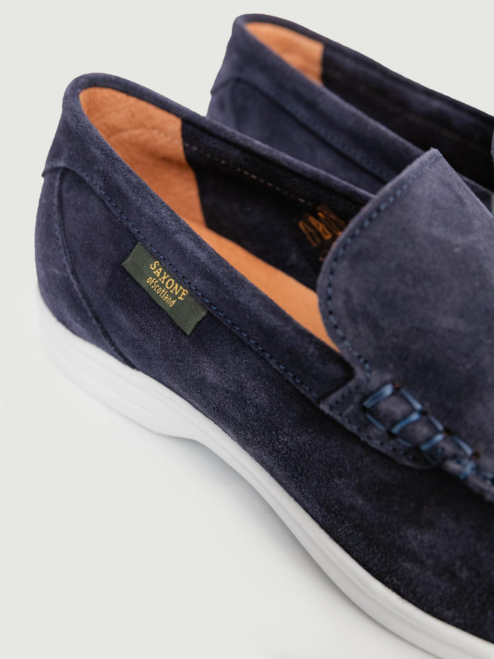 MOCASSINO IN CAMOSCIO BLU