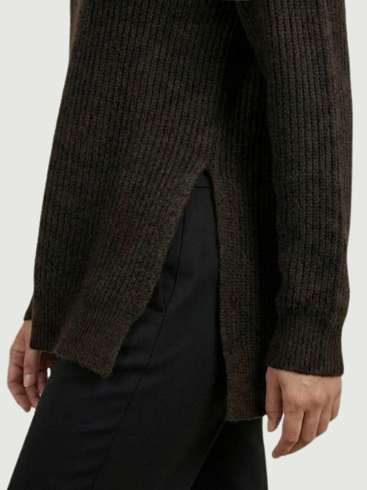 Maglia girocollo in lana e cashmere testa moro 14264M CASTORO ANDREA MORANDO 