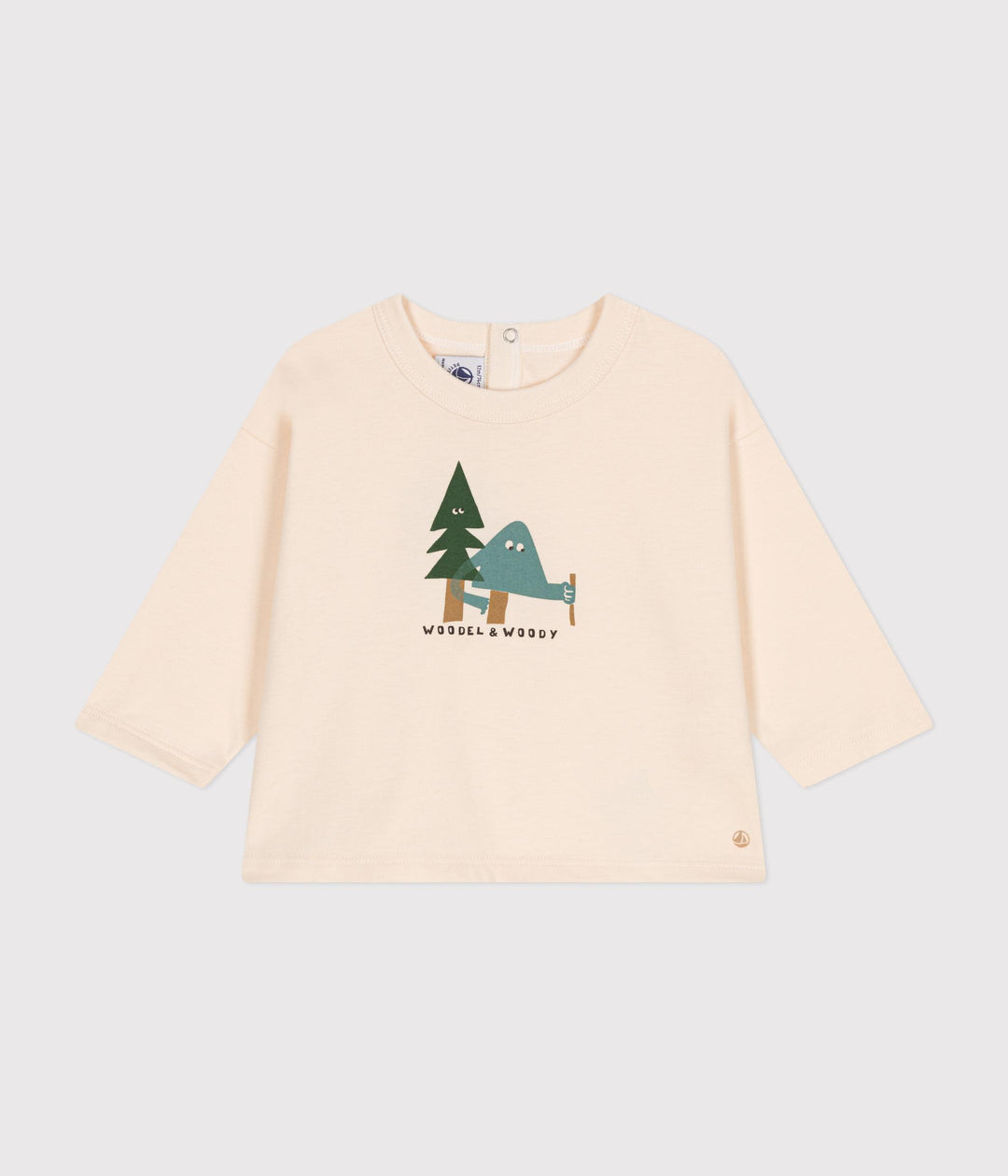 T-shirt a maniche lunghe con stampa alberi A0BPI 01 PETIT BATEAU 