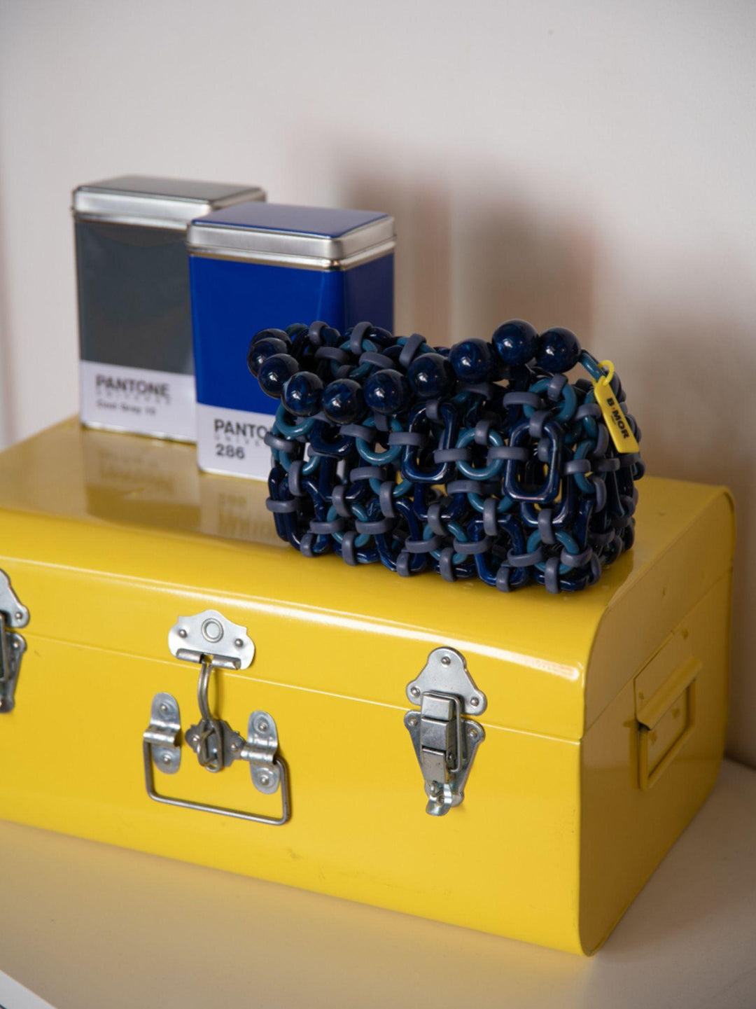 BORSA A BAULETTO IN RESINA MULTICOLOR BLU "BUBBLE" BUBBLE OCEANO BIMOR 