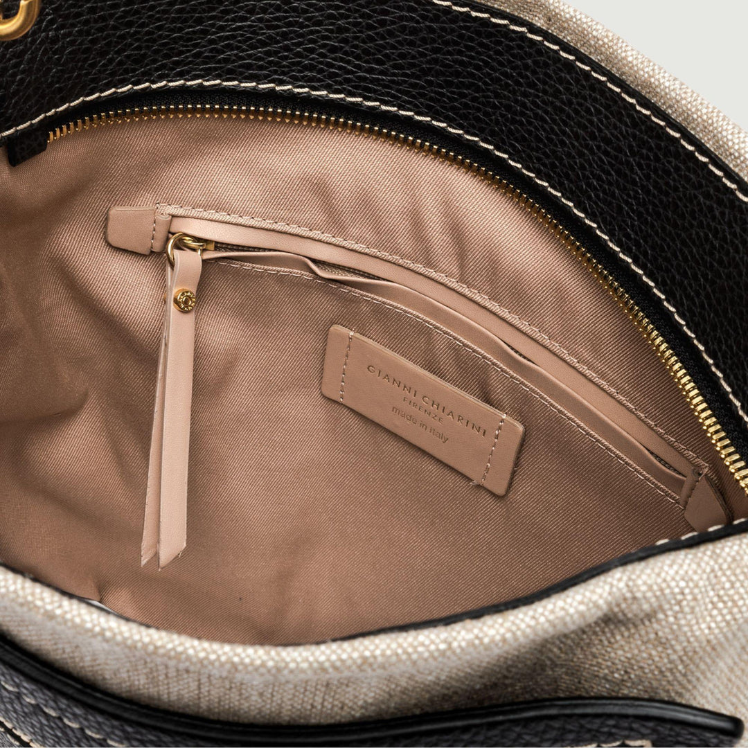 BORSA PELLE E TESSUTO AFRA BS 10610 LIN-RMN 10313 GIANNI CHIARINI 