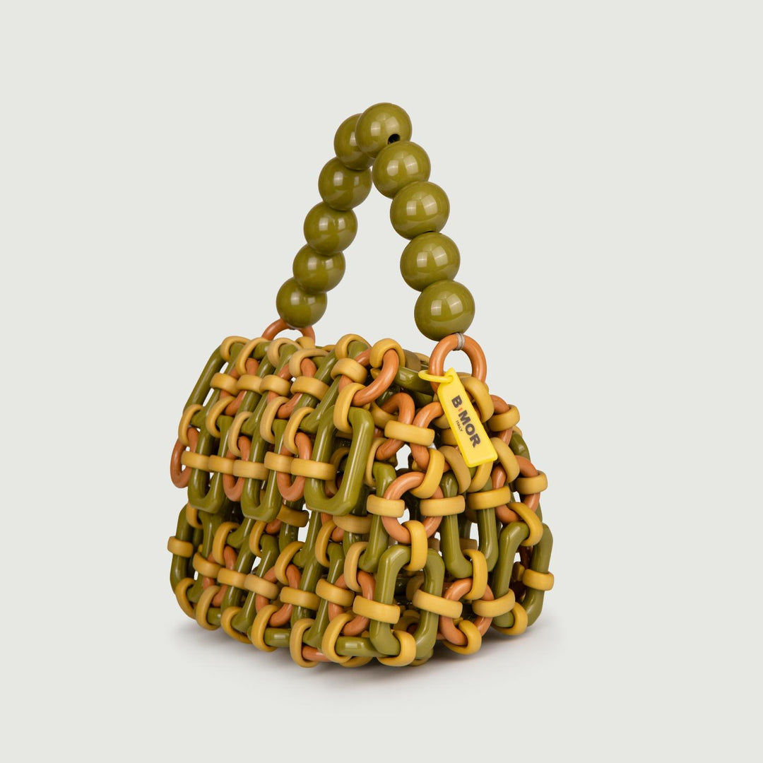 BORSA A BAULETTO IN RESINA MULTICOLOR VERDE "BUBBLE" BUBBLE LIME BIMOR 