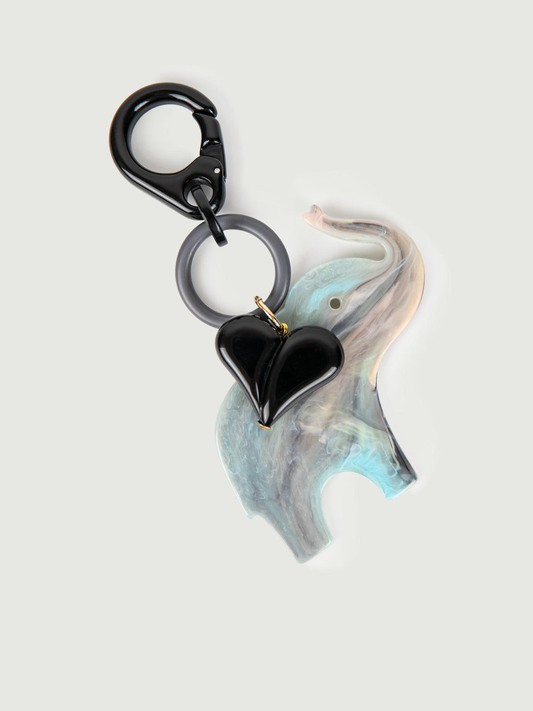 CHARM IN RESINA ELEFANTE GRIGIO E CUORE CHARM ELEFANTE GRIGIO BIMOR 
