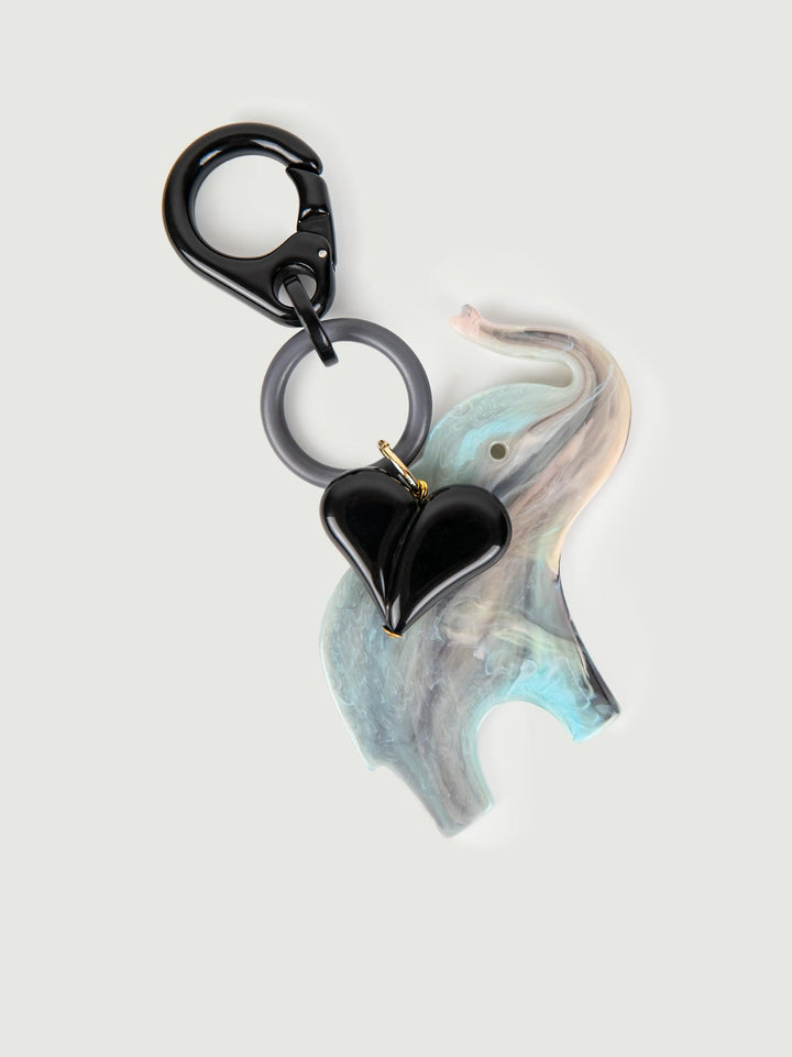 CHARM IN RESINA ELEFANTE GRIGIO E CUORE CHARM ELEFANTE GRIGIO BIMOR 