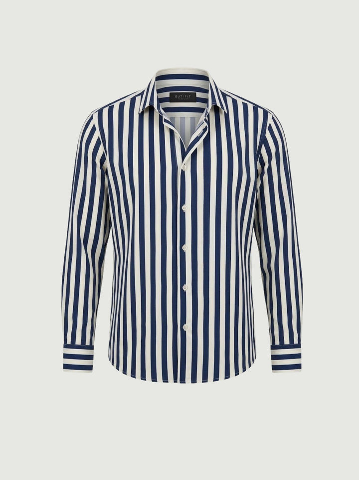 camicia no stiro a righe blu e bianche PA0021 7001 ANDREA MORANDO 