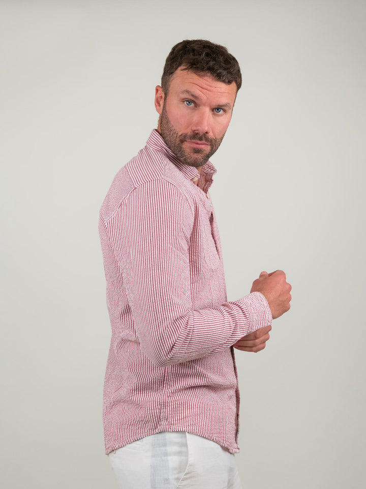 CAMICIA SEERSUCKER A RIGHE ROSA JEEP 04 DEPERLU 