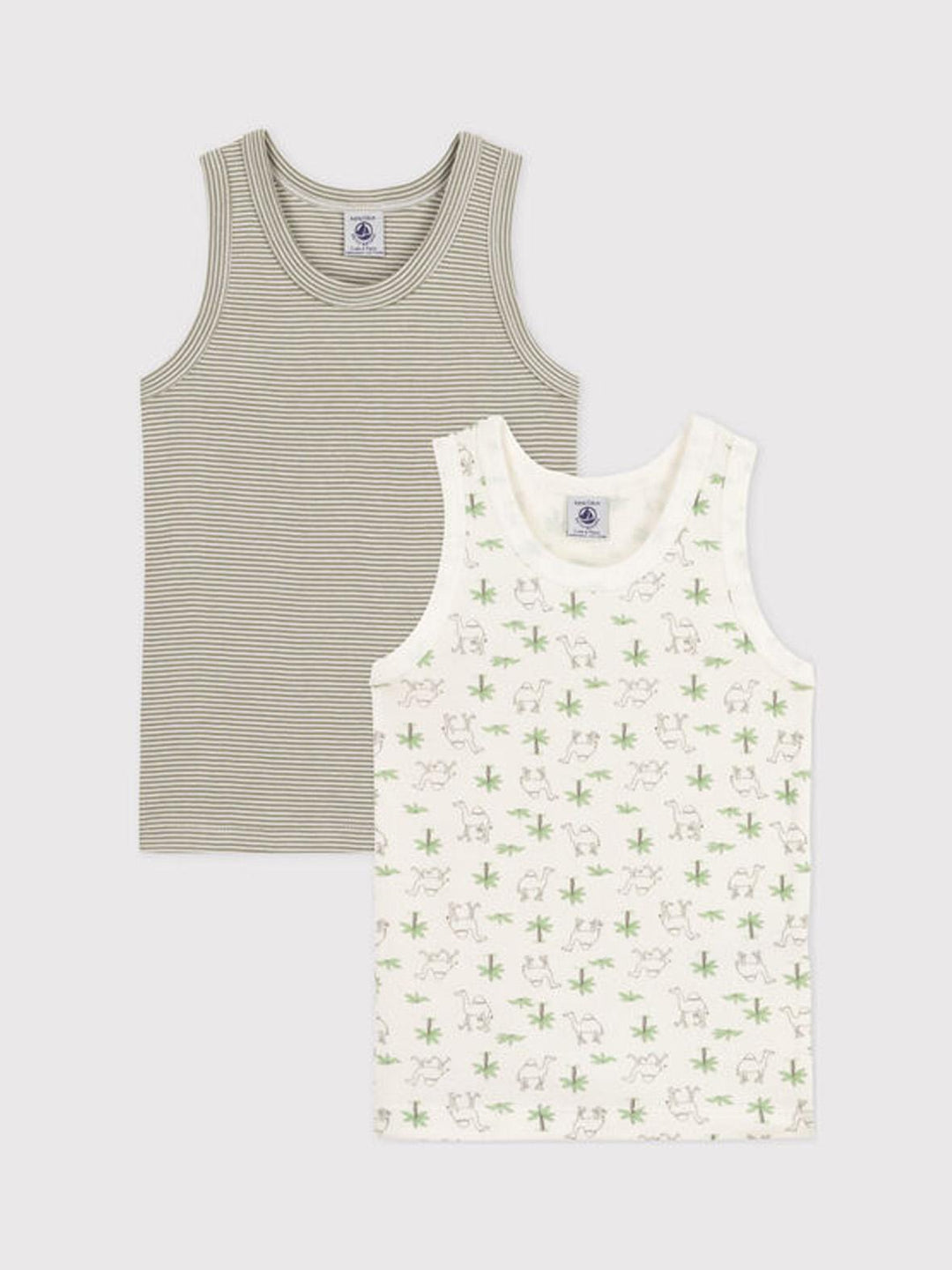 Confezione Da 2 Canotte Bambino In Cotone Con Dromedari A073F 00 PETIT BATEAU 