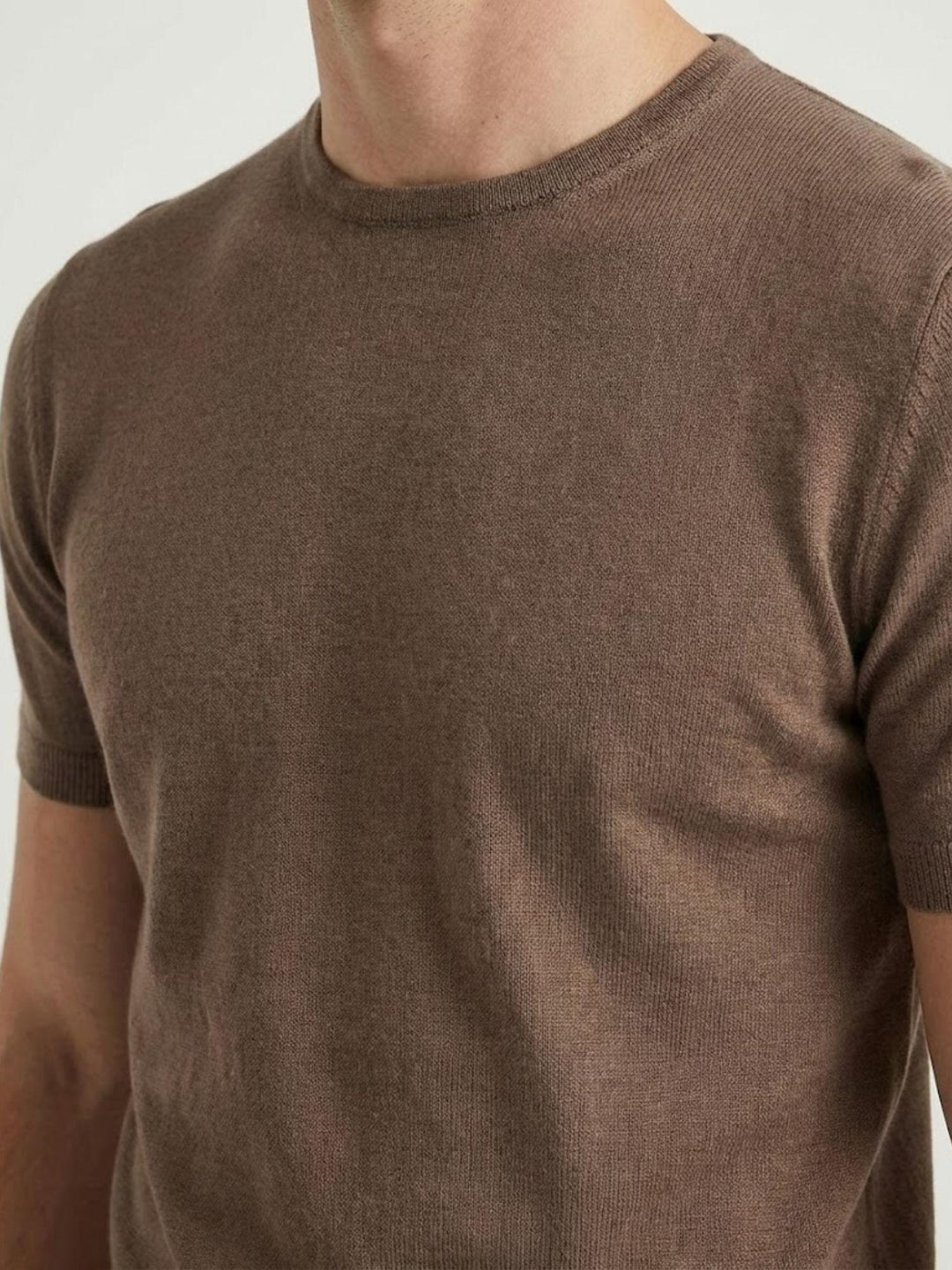 T-shirt in maglina di cotone moro VITTI MORO ANDREA MORANDO 