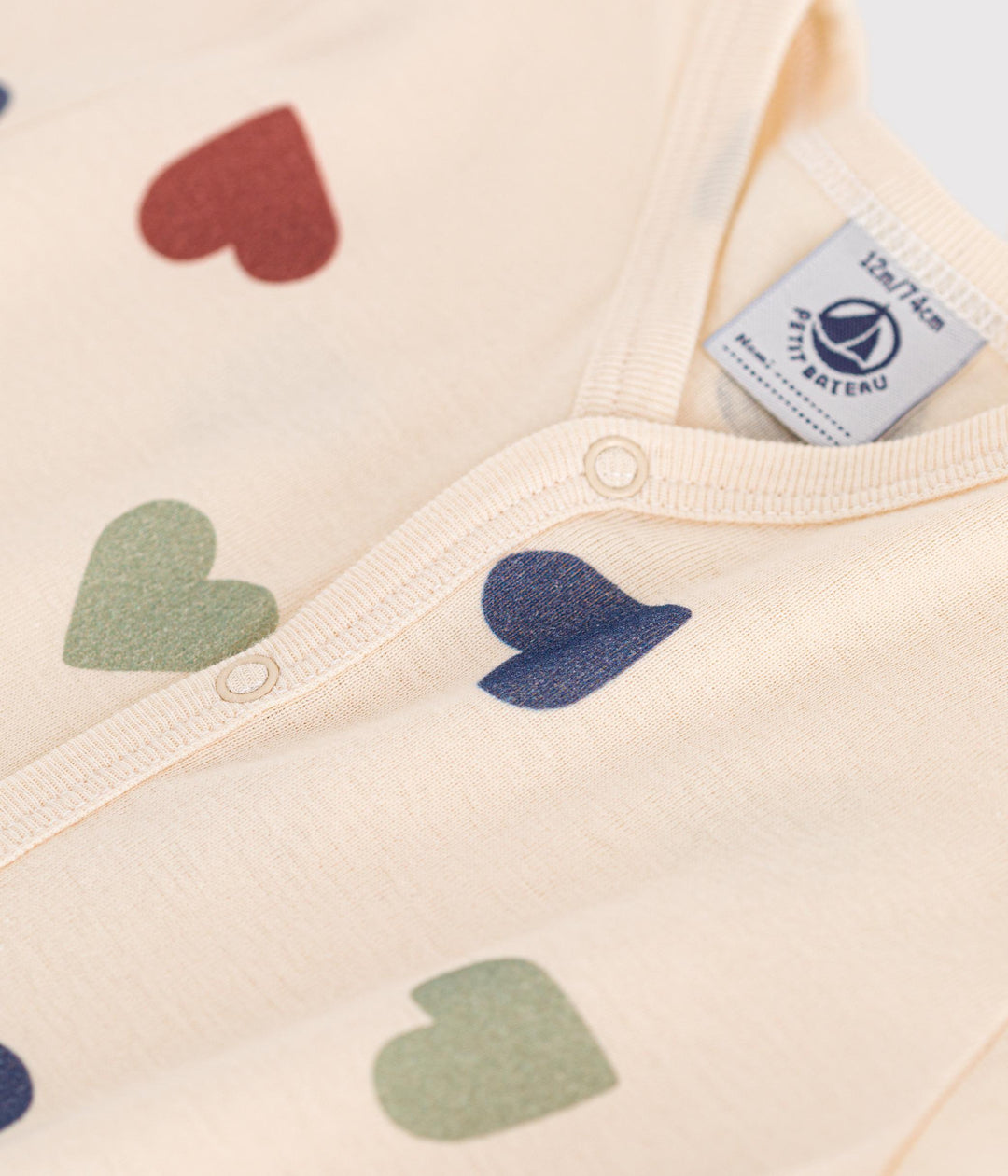 TUTINA CORTA MOTIVO A CUORI BEBÈ IN COTONE A09QM 01 PETIT BATEAU 