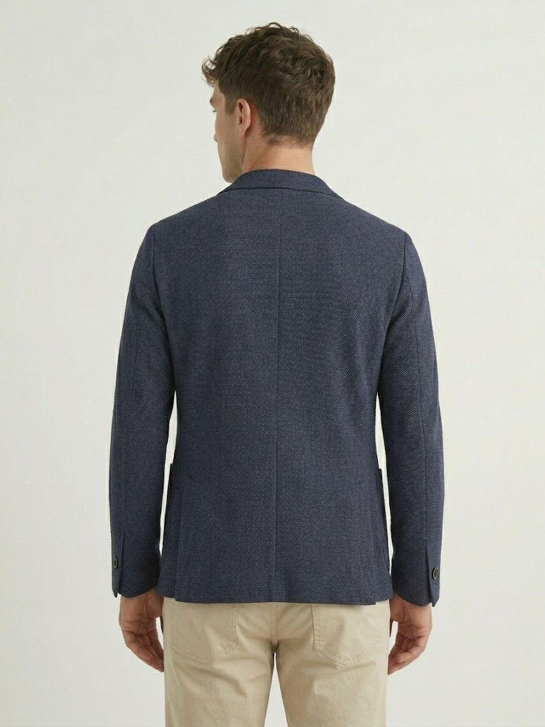 Blazer con microtrama navy S1141 BLU ANDREA MORANDO 