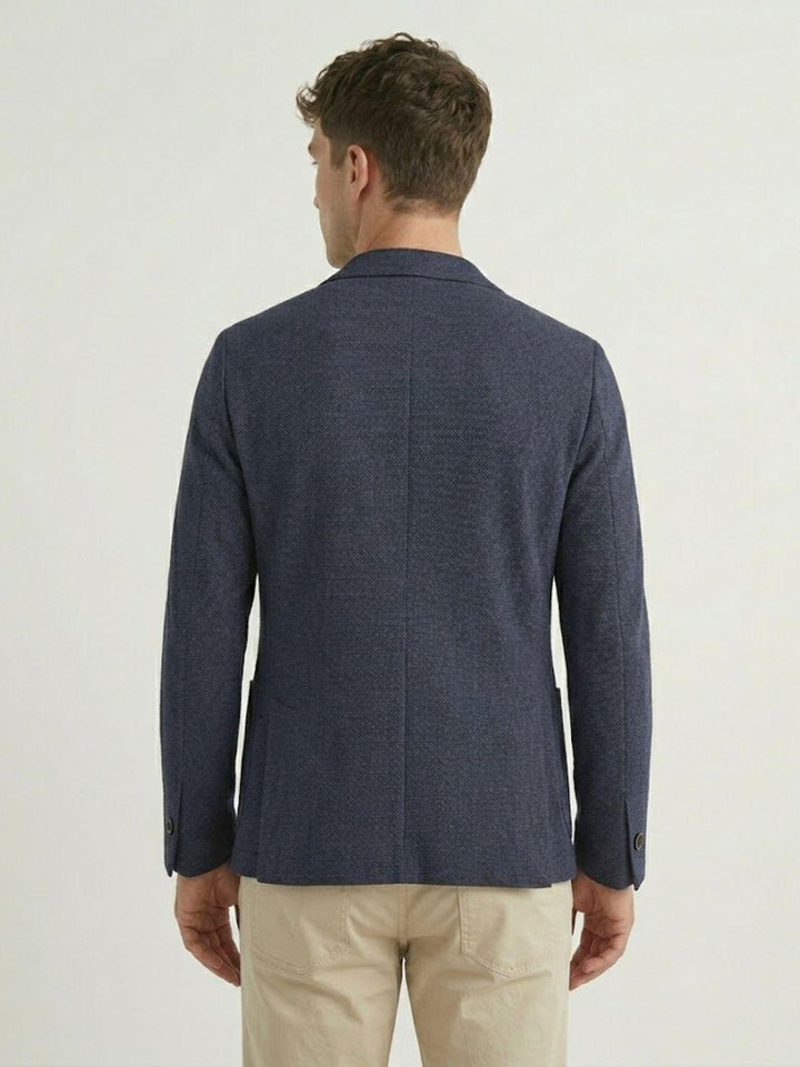 Blazer con microtrama navy S1141 BLU ANDREA MORANDO 