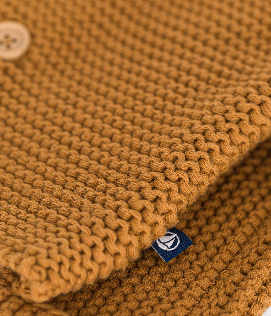 Cardigan in tricot a punto legaccio senape A0AZH 02 PETIT BATEAU 