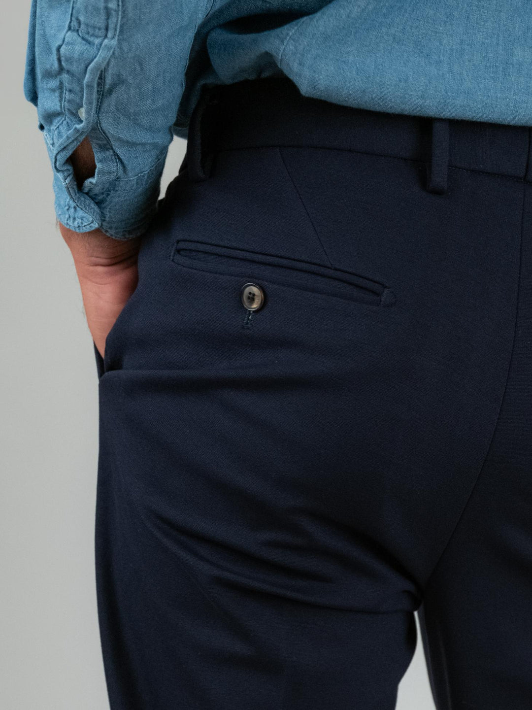 PANTALONE CLASSICO BLU IN JERSEY F2W4CT00P002 147 ANDREA MORANDO 