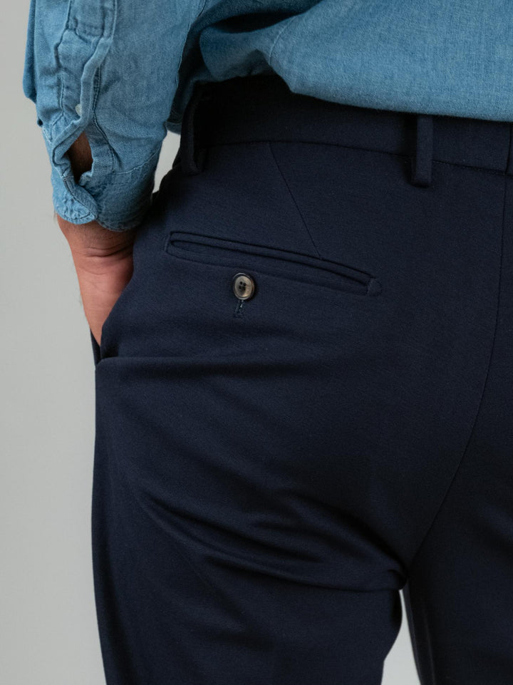 PANTALONE CLASSICO BLU IN JERSEY F2W4CT00P002 147 ANDREA MORANDO 