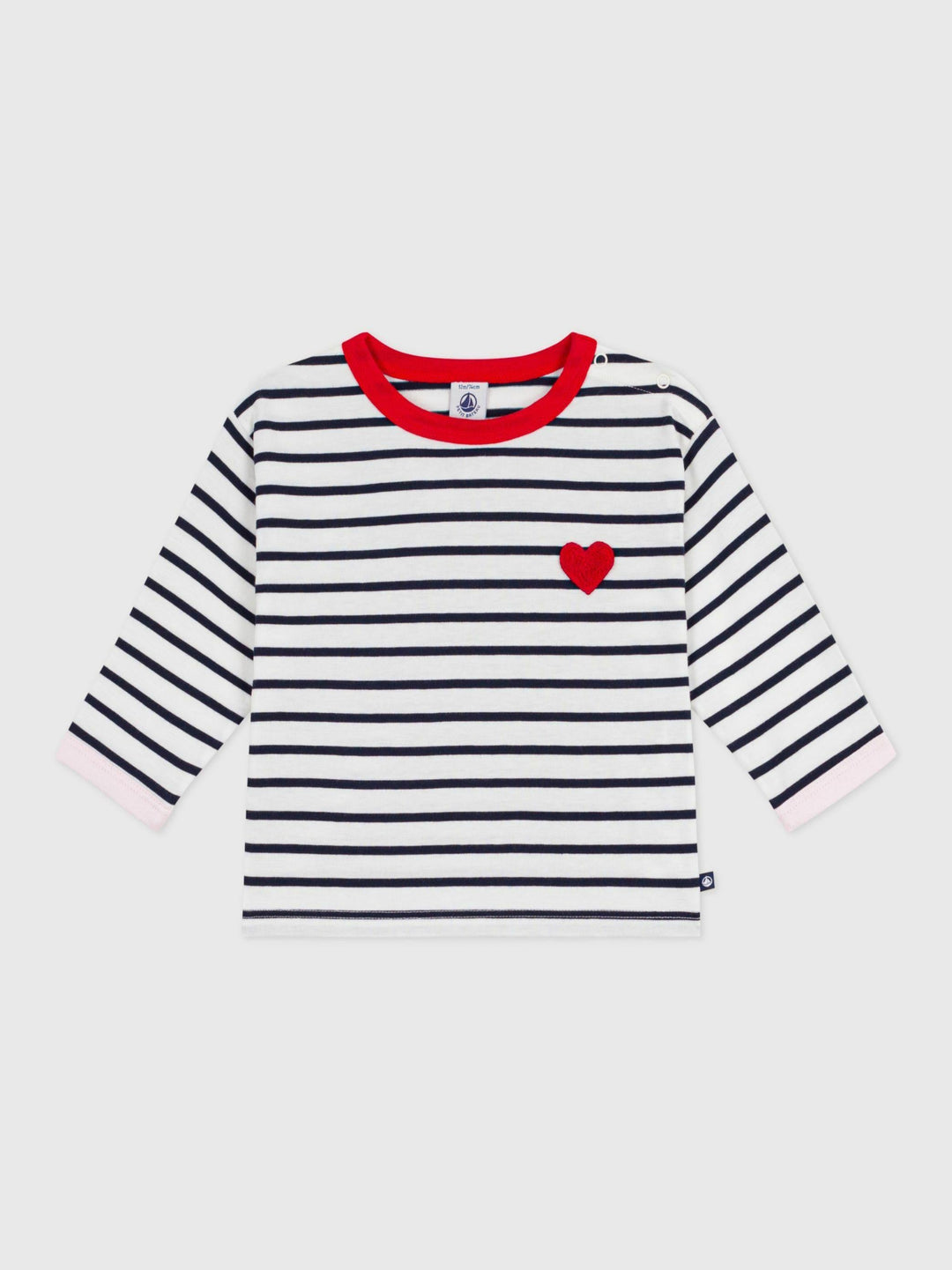 Marinière con patch cuore A0FPQ 01 PETIT BATEAU 