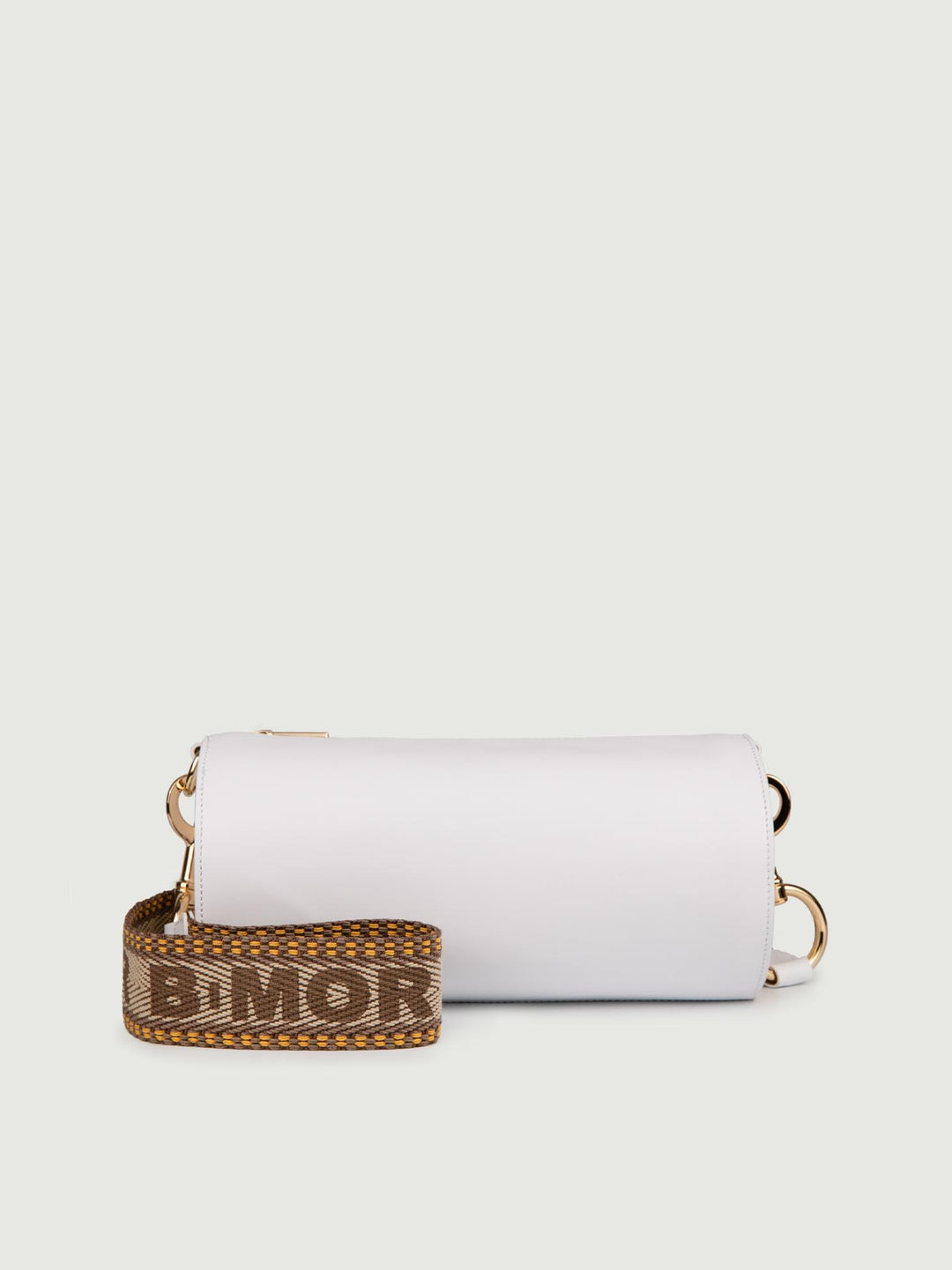 BORSA CILINDRO A TRACOLLA IN PELLE BIANCA "CIRCULAR" CIRCULAR BIANCO BIMOR 