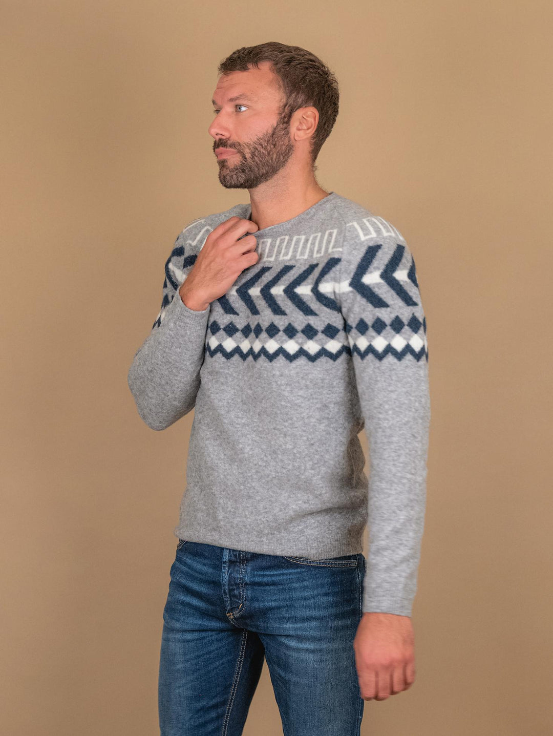 GIROCOLLO IN MISTO LANA MERINO CON MANICA RAGLAN 0097 0053 FIESOLI DANIELE 