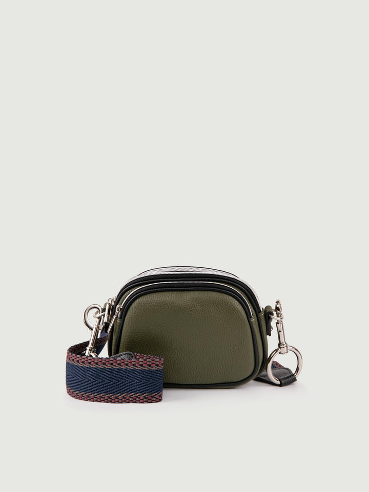 BORSA A TRACOLLA TRIS IN PELLE VERDE TRIS OLIVA ANDREA MORANDO 