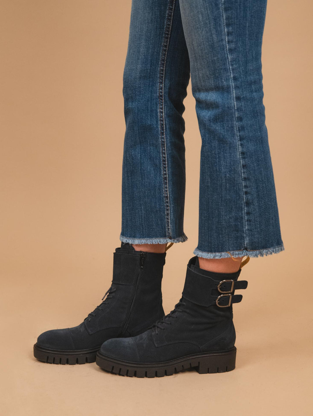 ANFIBIO BiMOR CON DOPPIA FIBBIA IN CAMOSCIO BLU 72/C/bimor BLUENAVY ANDREA MORANDO 