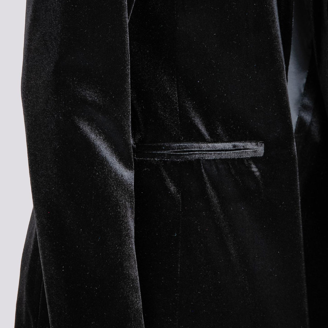BLAZER APERTO IN VELLUTO NERO 1437/289 12 ANDREA MORANDO 