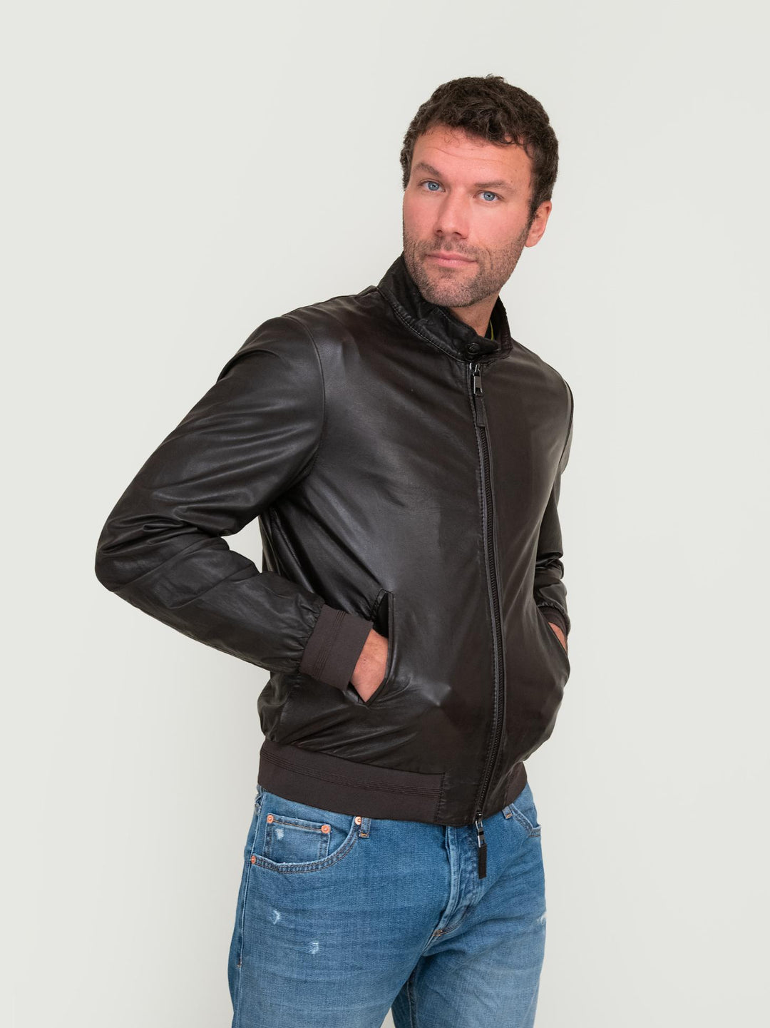 GIACCA IN PELLE MARRONE SCURO ELVIS 06 JACK LEATHER 