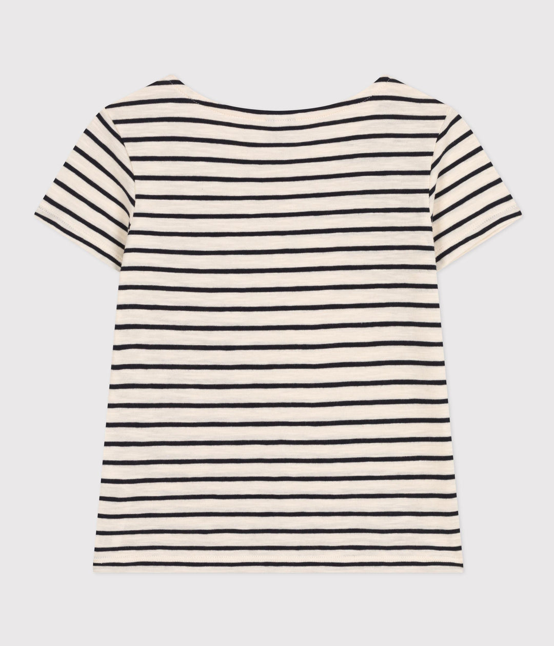 T-SHIRT A RIGHE IN JERSEY FIAMMATO BAMBINA A0A2B 01 PETIT BATEAU 