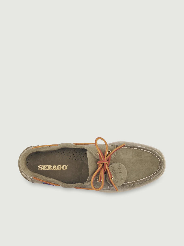 Mocassino Docksides Portland Artisan in pelle scamosciata verde 78123GW AFP SEBAGO 